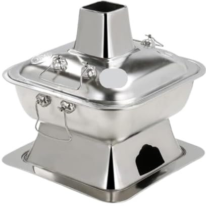 CCKUHN Pentola Cinese in Acciaio Inox, per Uso Domestico, per Shabu-shabu, in Stile Antico, in Rame, per Cucinare (Argento, 36 cm) (Argento 32 cm)