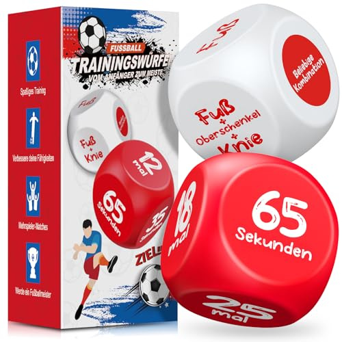 HappyKidsClub Fussball Trainingszubehör Geschenke Jungen (2 Stück), Fußball Geschenke Spielzeug für Jungs Mädchen 3-15 Jahre, Spaß Fussballtraining Spiel für Kinder, Jugendliche & Erwachsene