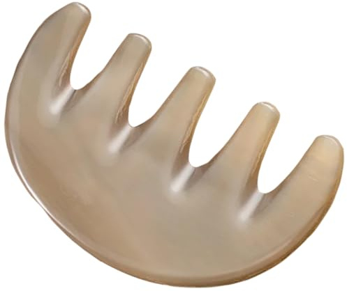 Gua Sha Kamm mit Fünf Zähnen aus Horn für Haar und Kopfhaut | Breitzahn Design, Antistatisch, für Familie und Liebhaber, Markantes Format mit Chicem Look