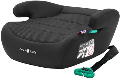 Cozy N Safe Neo+ i-Size Booster Car Seat 125-150cm, Backless Booster Seat with Belt Guide, Lightweight Portable Child Car Seat, Deep Padded Seat, Kids Car Seat 6-12 Years, R129 (Onyx)