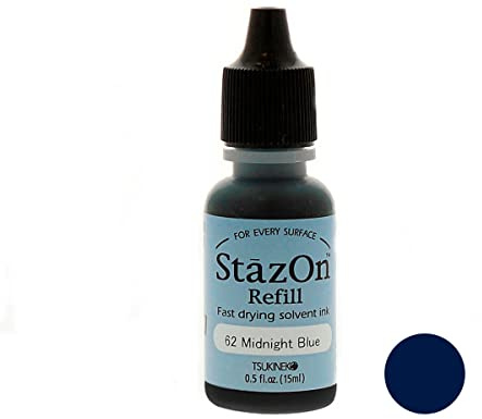 Imagine Crafts StazOn Solvent Ink Refill .5oz-Midnight Blue
