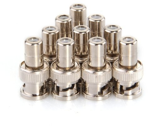 10 x adaptateur connecteur coaxial BNC male a RCA femelle fiche jack prise