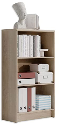 LILLY Regal Sonoma Eiche Optik - Modernes Bücherregal mit 3 offenen Fächern - Vielseitiges Büro Aktenregal Standregal mit viel Stauraum - 60 x 106 x 28 cm (B/H/T)