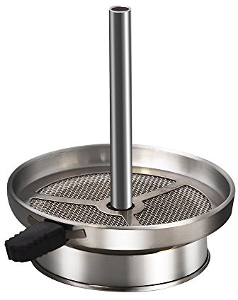 Shisha Kaminaufsatz aus Edelstahl für Köpfe bis 6cm Durchmesser - Kokosnuss Natur-Kohle | Wasserpfeife Tabak | Kamin-Kopf Aufsatz | Alufolie | Haube Kaminkopf I Hookah Zubehör Kamin