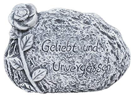 Grabschmuck Grabstein Geliebt und unvergessen frostfest wetterfest Steinguss