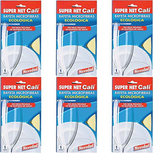 Super Net Cali Bayeta Cristalería de Microfibras (Amarilla - Pack 6 uds)