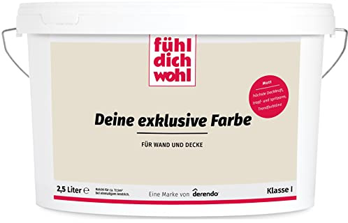 derendo Fühl Dich Wohl Wandfarbe Beige Graubeige hohe Deckkraft matt hochdeckend 2,5l