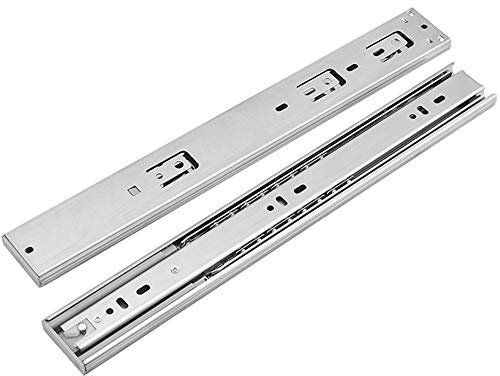 SSHHM Kaltgewalzter Stahl Schubladenschiene/Möbelzubehör/mit Dämpfung/Langsames Schließen/Geräuschlos/3-Abschnitt Kugelführung Schienensystem/Weiß / 14 in(35cm)