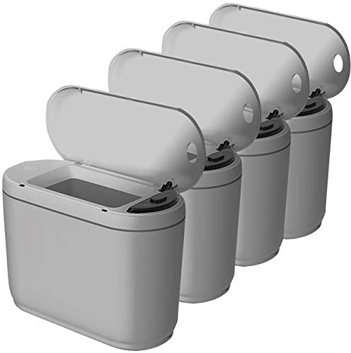 infactory Edelstahl-Mülleimer: 4er-Set Design-Abfalleimer mit Hand-Bewegungs-Sensor, je 2 l, grau (Elektronischer Mülleimer, Mülleimer selbstöffnend)