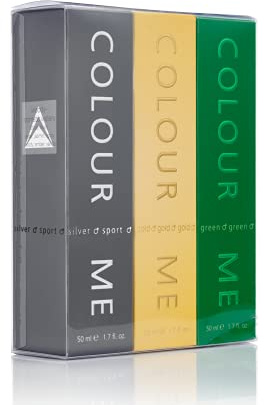 Colour Me Silver Sport/Gold Homme/Green - Fragrance for Men - 50ml Eau de Parfum, by Milton-Lloyd