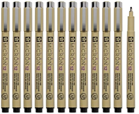 SAKURA Pigma Micron 12 Tintenstift, Schwarz