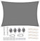 WOLTU Voile d'ombrage rectangulaire 3 x 5 m Protection Solaire HDPE perméable à l'air Protection UV avec kit de Fixation