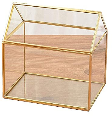 EKAYG Jewelry Box Organiser Glass Craft Creative Jewellery Box Organiser Square Transparent Simple Style Jewelry Display Case