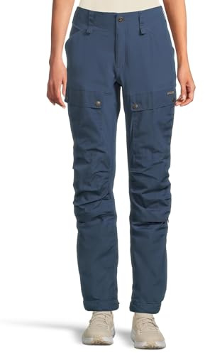 Fjällräven Keb Curved Women's Trekking Trousers - Water Resistant, Vented, Reinforced Fabric, Curved Fit - Hiking, Trekking, Indigo Blue, 6 Regular