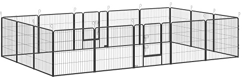 PawHut Dog Pen 16 Panels Heavy Duty for Dogs, Rabbits, Ducks 80cm High | Puppy Pen, Pet Playpen, Indoor Outdoor
