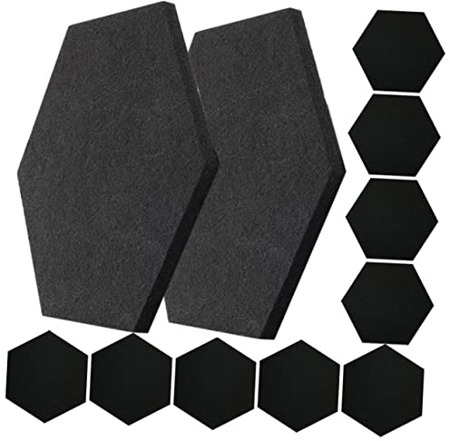Supvox 12st Sechskant-schalldämmplatte Fliesen-bulletin Pinnwand Hexagon Filz Akustikplatten Schallabsorbierend Schalldichte Platte Gaming-setup Lärmminderung Sechseckiges Brett Polyester
