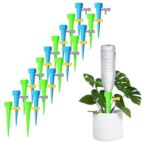Automatisch Bewässerung, 20 Stück automatische Bewässerungsgeräte, Wasserspender für Topfpflanzen, PET Flaschen Bewässerungskegel, Automatisch Bewässerung Set, für Innen-und Außenpflanzen