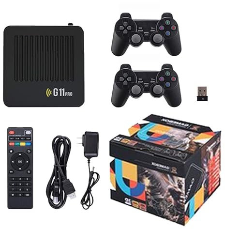 ASVIL Wireless Plug & Play Video Game Console, Built-in 60,000 Games 256GB G11pro HDMI HD Output Retro Home Video Dual System Game Console, Gifts for Adults