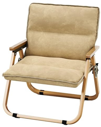 Gartenstühle Stapelbar Klappstühle Aus Metall Terrassenstühle Modern Mit Armlehnen Und Geschnürten Sitzkissen, Balkonstühle Für Den Außenbereich Campingstuhl Für Innenhof ( Color : /Khaki , Size : M )
