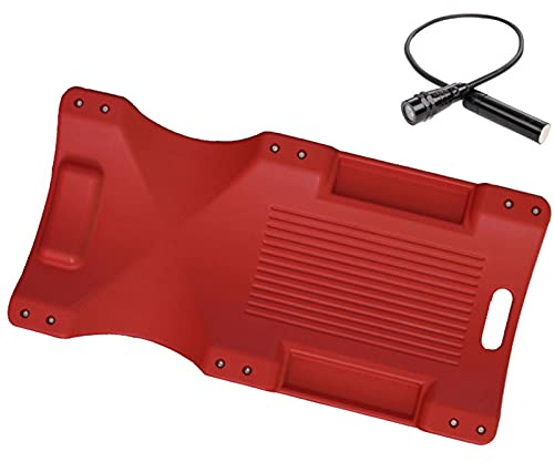 Creeper de mécanicien de 38 pouces, réparation sous la voiture Creeper avec appui-tête rembourré, assistance au garage d'atelier moulé par roulement avec plateau à outils et roue universelle (couleur