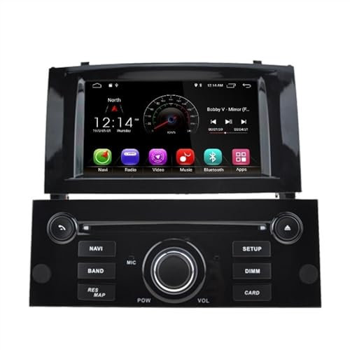 Pizgear DSP 1 Din Android 11 Car Radio, for Peugeot, 407 2004-2010 Car Multimedia Player Stereo AutoAudio GPS Navigation DVD Video Carplay Large Screen Car Radio(Black From CZ)