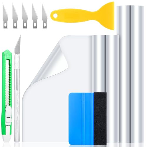 ROELLY 2 Stück Lackschutzfolie, Transparent 12x200cm/15x200cm, Selbstklebend, Geeignet für Auto, Motorrad, Fahrrad