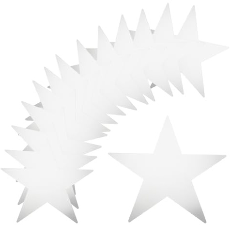 sourcing map 120 stelle argentate con doppia stampa di stelle di carta, decorazione a stella in cartone per aule da parete, feste, film, feste, 15,2 cm
