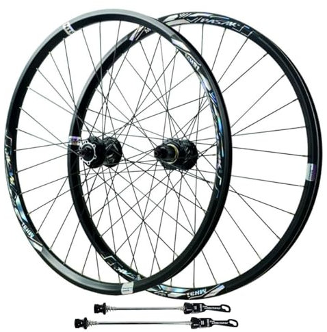 GEIRONV Mountainbike Laufradsatz 26/27,5/29 Zoll, Scheibenbremse 32 Löcher Schnellspanner 9 MM Vorne 2 Hinten 4 Lager 12 Geschwindigkeiten for 1,5–2,8 Zoll Reifen(HG HUB,27.5inch)