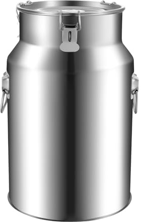 18L Edelstahl Milchkanne, Mit Deckel Tragebügel, Milchbehälter Transportkanne kanne für Wein,Öl, Saft Behälter
