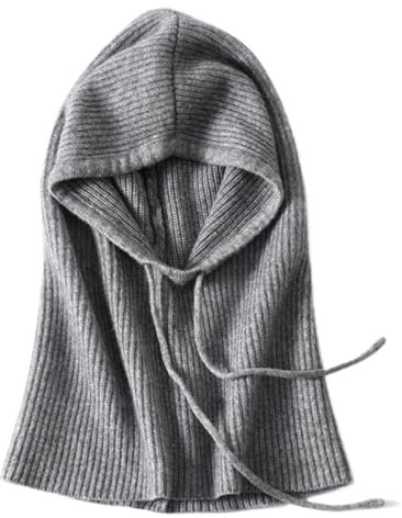 FJIXUO Kapuzenschal Herbst Winter Mit Kapuze Schal Stricken Kappe Kragen Mit Kapuze Dual-Use-Absatz Männer Und Frauen Warme Kappe Für Den Außenbereich(Gray)