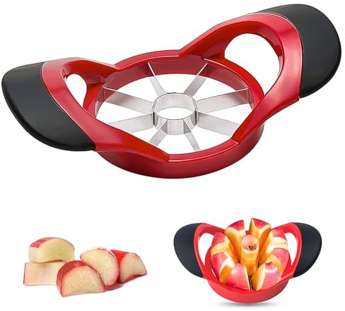 Apple Corer and Slicer 3.5 Inch, Professional Apple Cutter, Safety Fruit Slicer for Apples Pears with 8 Stainless Steel Blade, Apple Tool - Quick Preparation of Fruit Salads - Easy to Use