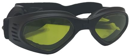 Blendfreie Sonnenbrille, UV400, Laserschutzbrille für Haustiere, 190–450 nm & 800–1100 nm, OD6 + CE, Polycarbonat-Gläser, TPE-Rahmen (geeignet für Haustiere mit einem Gewicht von 2,5 kg bis 7,5 kg)