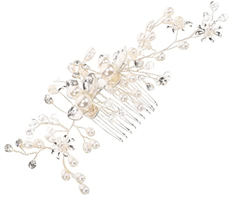 Beavorty Tocado Para Boda Accesorios Para El Cabello De Novia Peineta Para El Cabello Adorno Plateado Para El Cabello De Novia Para Ocasiones Especiales