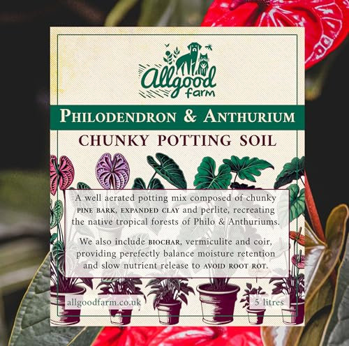 Allgood Farm Philodendron & Anthurium Soil - Expert Potting Soil Mix for Tropical Aroid Houseplants (5 Litres)