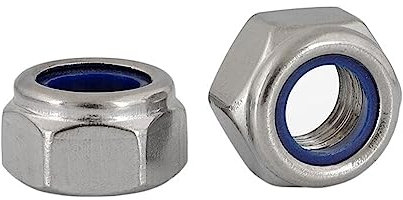 Selbstsichernde Mutter mit Linksgewinde, Edelstahl 304, Sechskant-Selbstsichernde Nylon-Kontermutter mit Rückwärtsgewinde, M4, M5, M6, M8, M10, M12(M12 1pcs)
