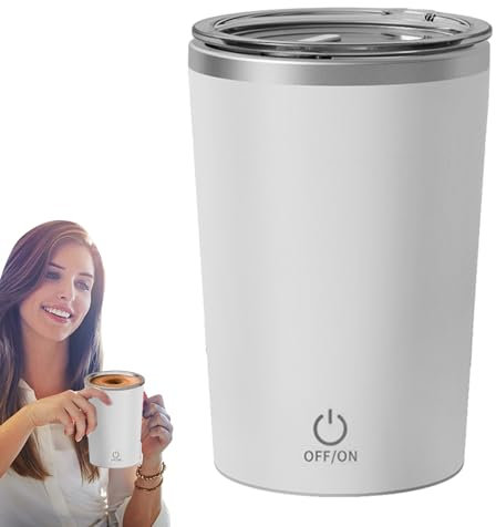 Mugh di auto agitata - tazza di miscelatore magnetico ricaricabile, bicchiere di caffè in acciaio inossidabile da 350 ml | Tazza di mescolatura automatica portatile per bevande al cacao da tè, tazza d