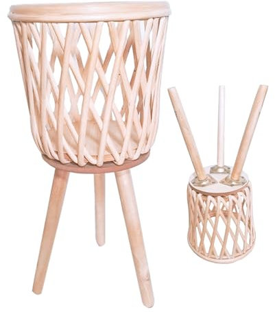 Qfdiwr Pflanzenständer, Rattan Plant Stand | Rattan Indoor Plant Stand Holder,Boho Wicker Pflanzer handgefertigter Blumentopfhocker für Innenräume, und Ecke