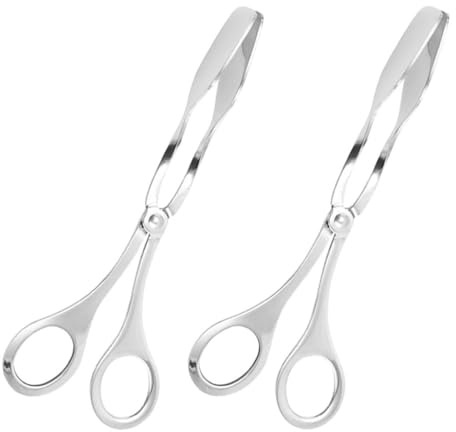Cabilock 4 pinzas de acero inoxidable para buffet: pinzas para servir comida, utensilios para barbacoa y ensaladas, plateadas, fáciles de usar y limpiar, ideales para cenas, cumpleaños y eventos.
