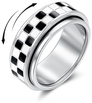 Joo&Rind Bague Anti Stress Femme en Argent Bague Rotative Spinner Anxiété en Acier Inoxydable Bijoux Cadeau pour Femmes