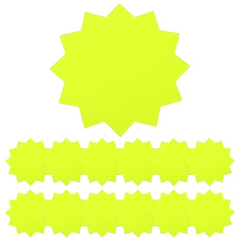 PATIKIL 120 Piezas De Oferta, 4 Calcomanías De Oferta De Precio En Blanco Letreros Estrella Mensajes Para Tableros Decoraciones De Papel Para Carteles Para Letreros, Amarillo