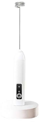 Montalatte elettrico senza fili Frullino for le uova portatile Schiumatore Caffettiera Mini frullatore portatile Utensile da cucina(White)