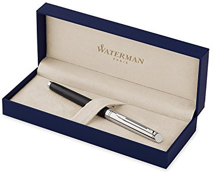 Waterman S0921210 Tintenroller Hemisphere Deluxe Silky C.C, Strichbreite F, schreibfarbe schwarz