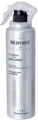 Biopoint Styling - Cera Spray per Capelli a Fissaggio Forte Senza Residui, Azione Illuminante e Modellante, Dona Sostegno Prolungato e Flessibilità, 150 ml
