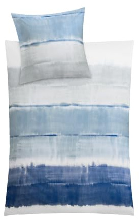 Kleine Wolke 6174773952 Bettwäsche Long Beach, Maße: 135 x 200 cm und 80 x 80 cm, Farbe: Taubenblau