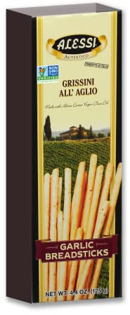 Alessi Breadsticks, Garlic, 4.4oz (Pack of 1)