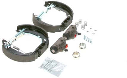 Bosch KS500 Kit Super Pro - Rear drum brake kit - 1 pre-assembled set, 2 wheel brake cylinders, 4 brake shoes