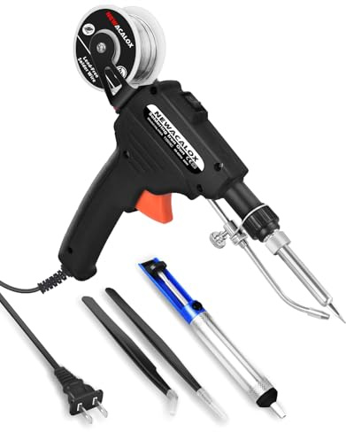 Soldering Iron Kit, NEWACALOX Soldering Gun Automatic Hand-held Solder gun Iron Kit Welding Tool, Desoldering Pump, Tweezers for Circuit Board, Home DIY, Electronic Repair