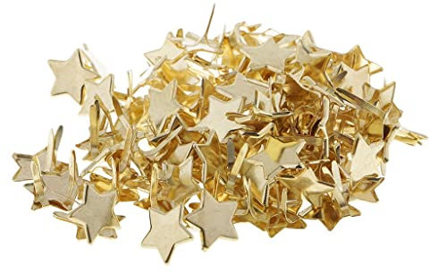 Fenteer 100 Stück Metall Star Head Musterbeutelklammern Bastelklammern Mini Brads Scrapbooking