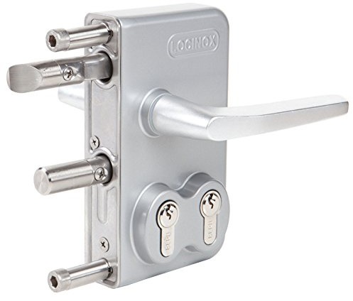 Locinox LDKZ Serrure à double cylindre pour portail coulissant Argenté