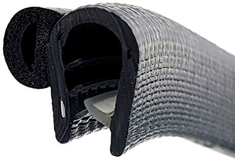 SMI-Dichtungsprofil DS27 für 4-6mm PVC mit Stahleinlage/EPDM Moosgummi selbstklemmend ohne Kleber - Kantenschutz mit Dichtung seitlich, Kantenschutzdichtprofil für Auto, Kofferraum (10 m)